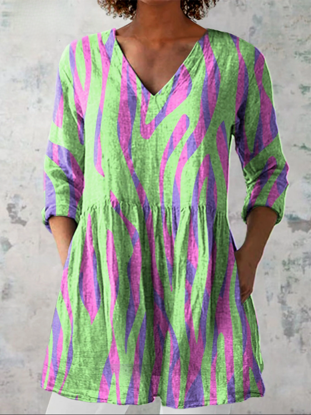 Kerry | Colourful V-Neck Blouse