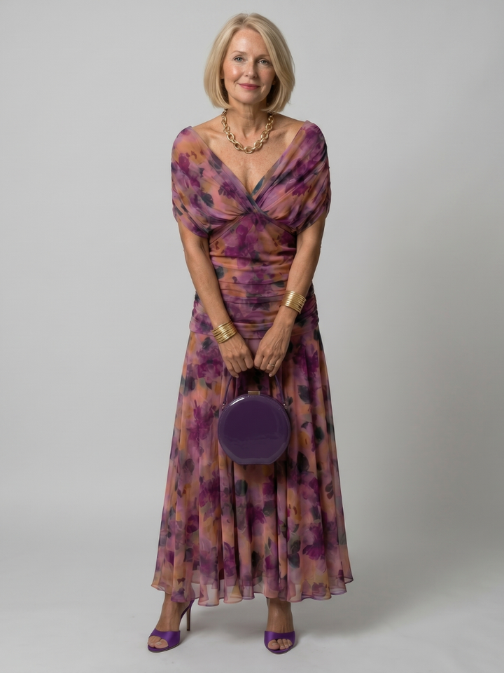 Imogen | Draped Off-Shoulder Midi Dress