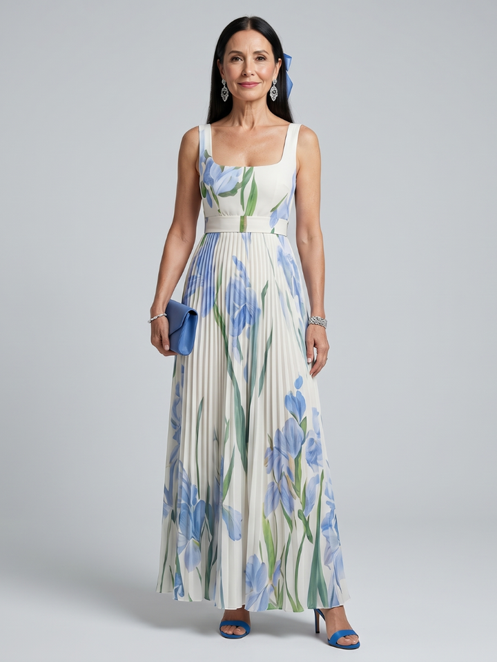 Beatrice | Square-Neck Floral Midi Dress