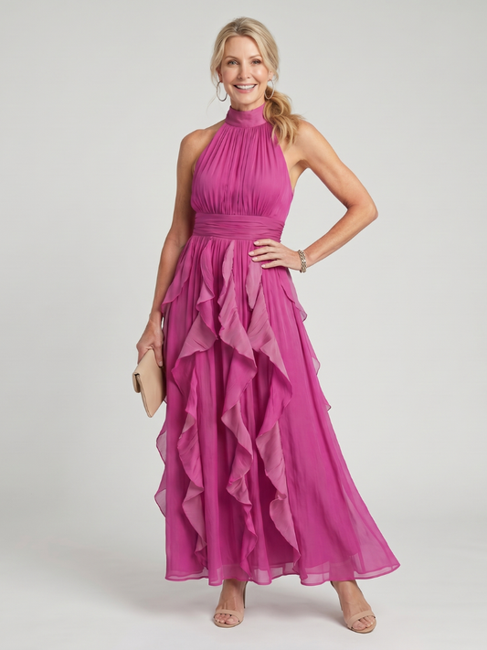 Penelope | Ruffled Halter Maxi Dress