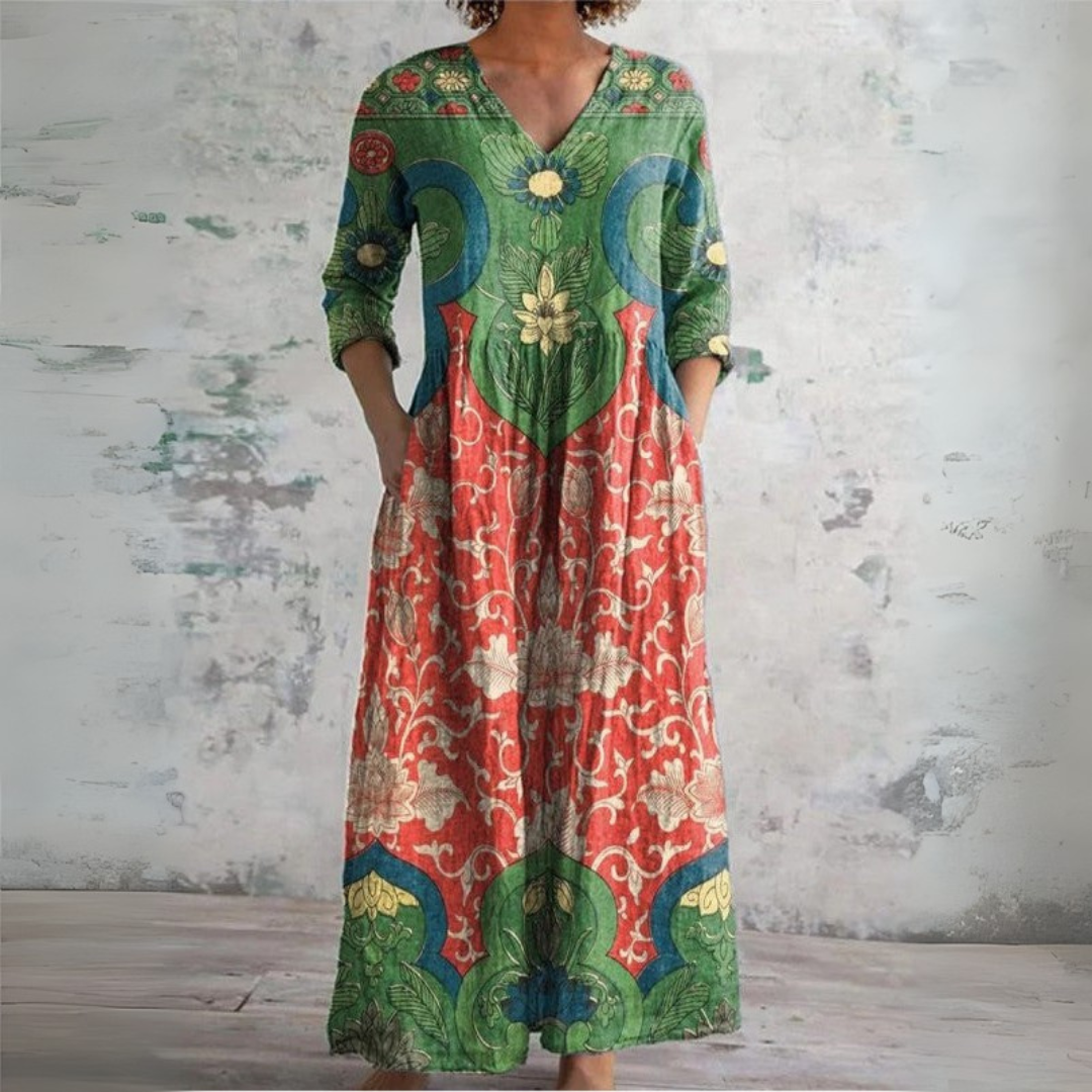 Florence | Vintage Floral Maxi Dress