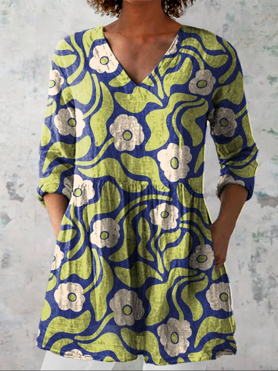 Fiona | Statement V-Neck Blouse