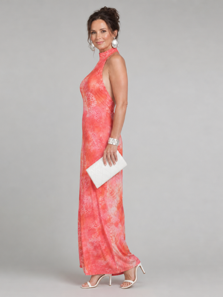 Sienna | Printed Halter Maxi Dress