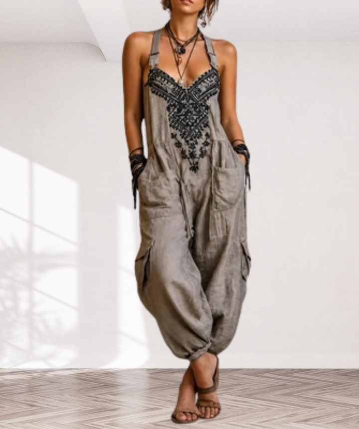 Ainsley™ – Bohemian Embroidered Jumpsuit