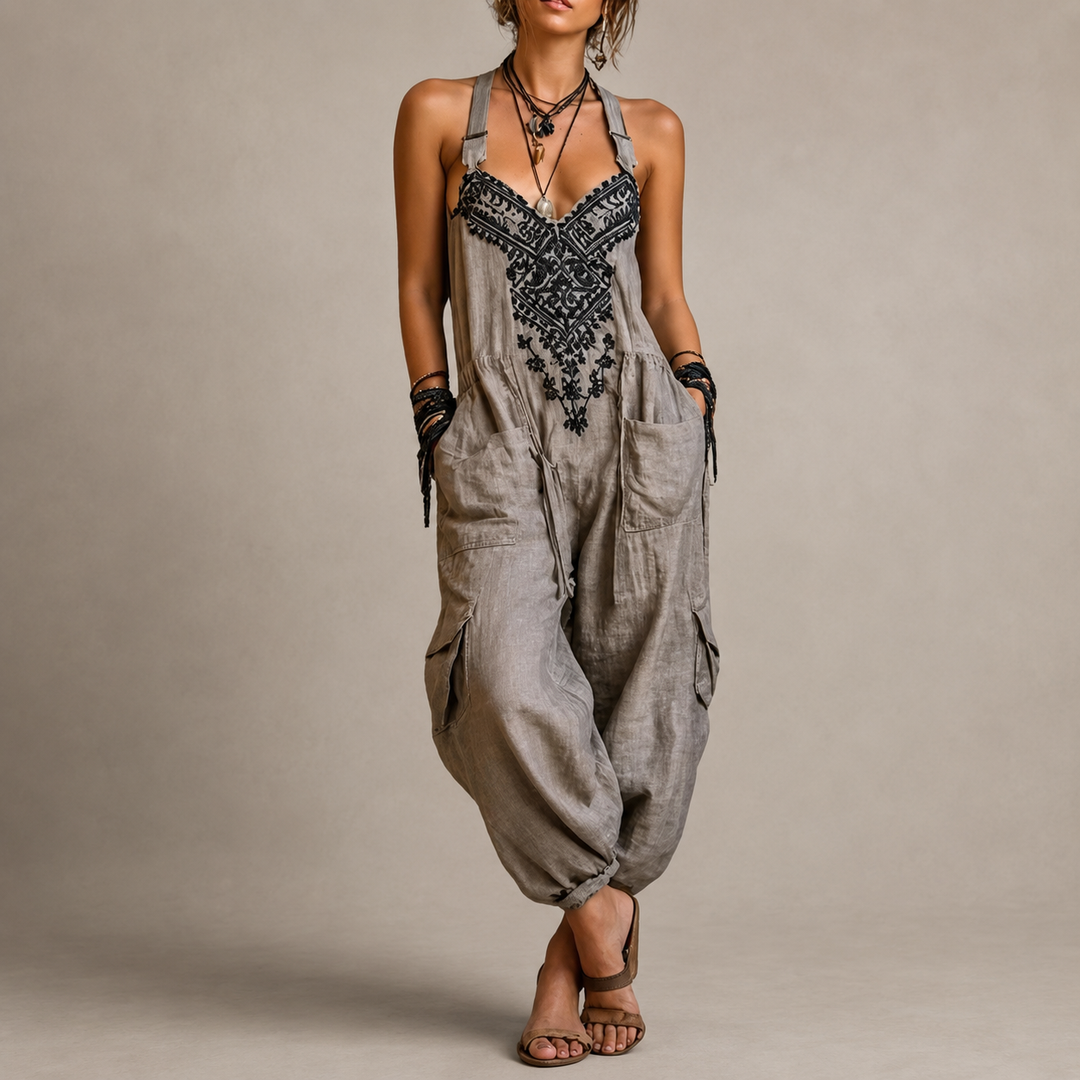 Ainsley™ – Bohemian Embroidered Jumpsuit