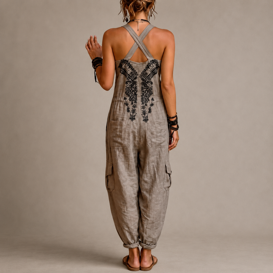Ainsley™ – Bohemian Embroidered Jumpsuit
