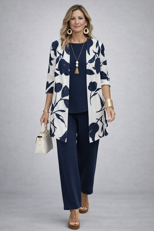 Phoebe | Blue Floral Layered Set