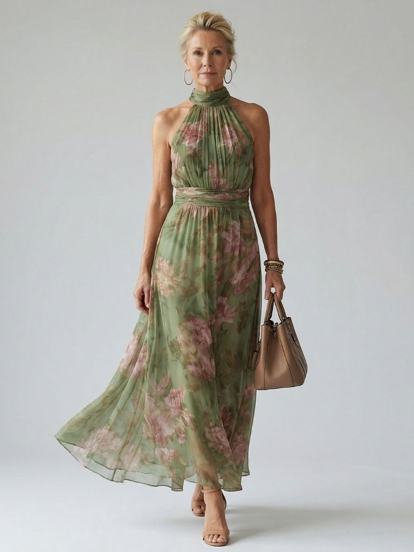 Madeleine | Gathered Floral Midi Dress