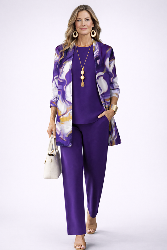 Camille | Purple Marble Three-Piece Set